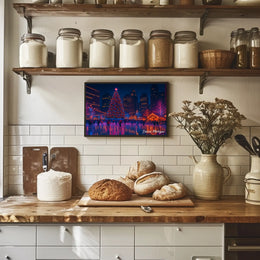 Holiday Skating in Detroit Poster