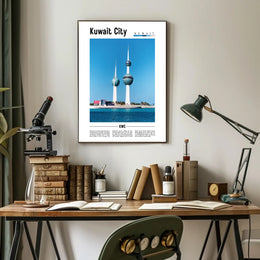Kuwait City's Vibrant Urban Oasis Art Poster PosterGoat