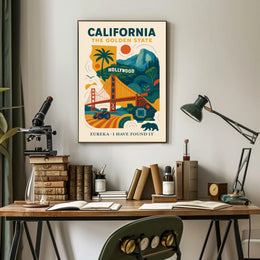 California The Golden State Wall Art Print PosterGoat