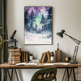 Finland Lapland Snowy Forest Landscape Poster