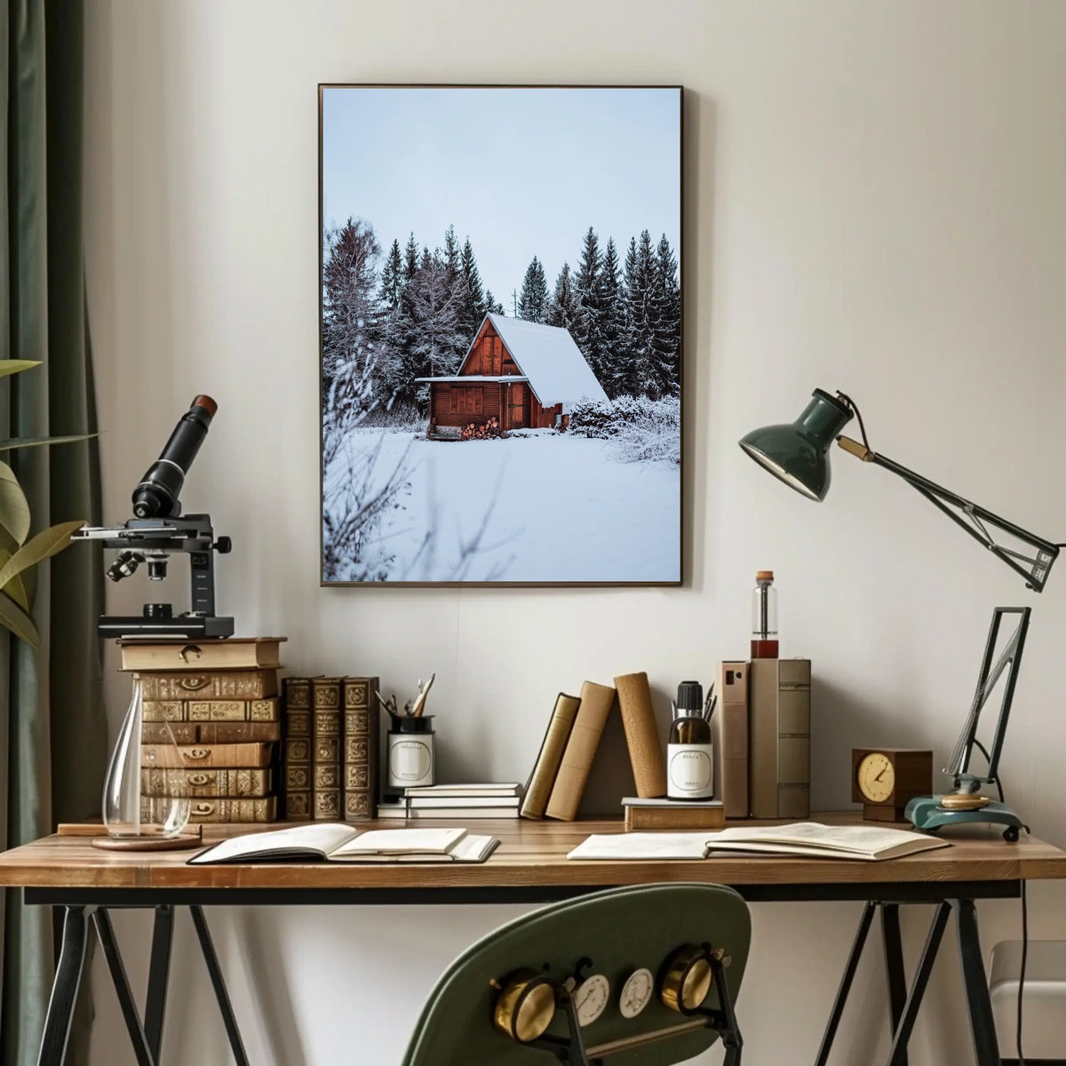 Winter Cabin Retreat Poster