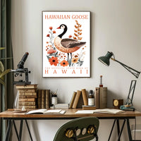 The poster features an illustrated depiction of the Hawaiian Goose, also known as Poster