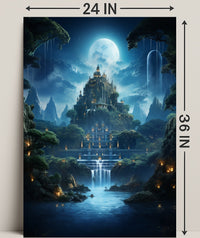 Enchanted Moonlit Castle Poster