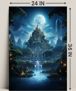 Enchanted Moonlit Castle Poster