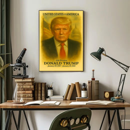 Donald Trump 45th President of the United States Vintage Watercolor Poster