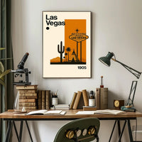 Las Vegas Desert Sign Retro Travel Poster