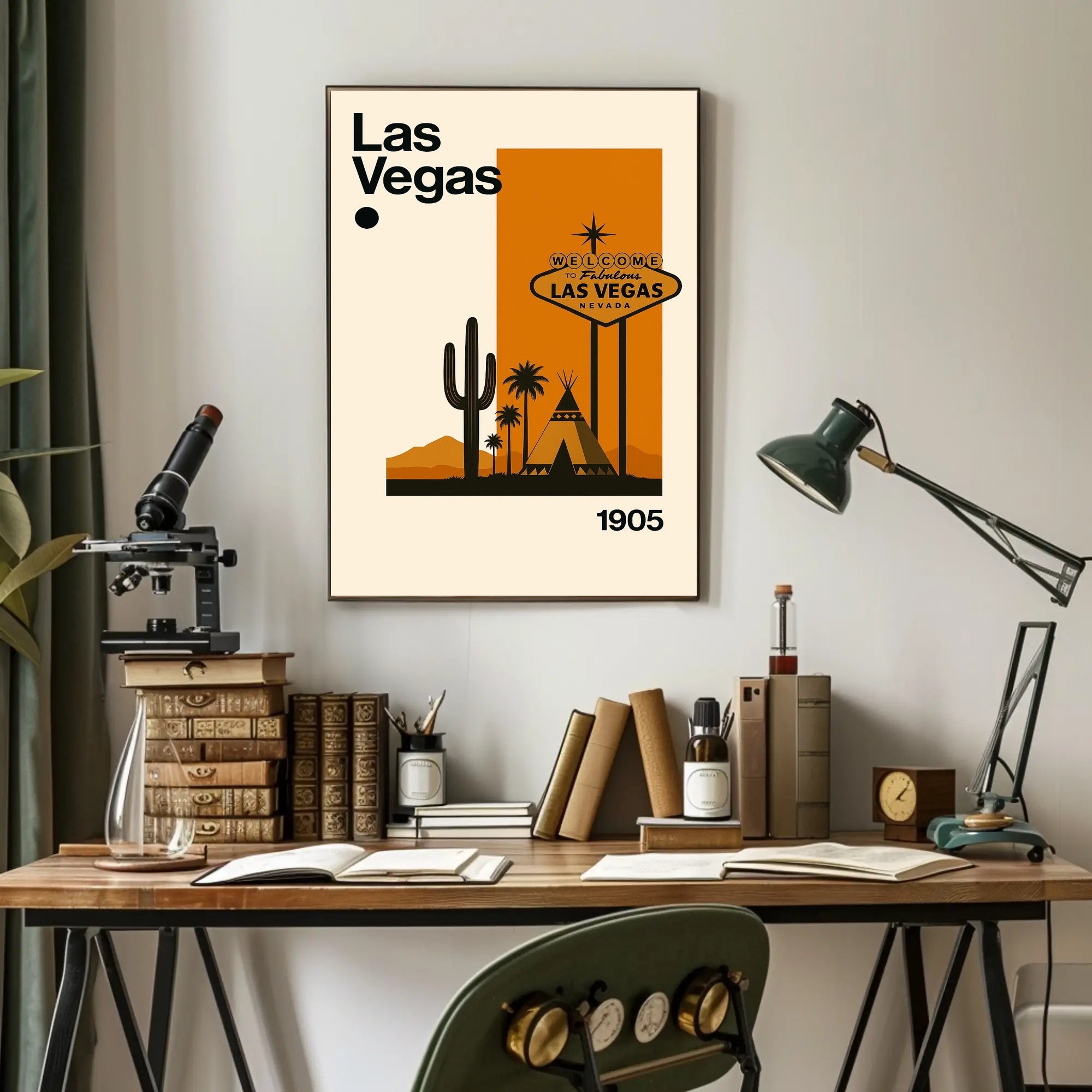 Las Vegas Desert Sign Retro Travel Poster