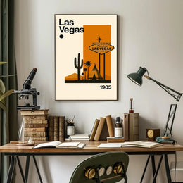 Las Vegas Desert Sign Retro Travel Poster