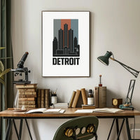 Detroit Skyline Art Poster