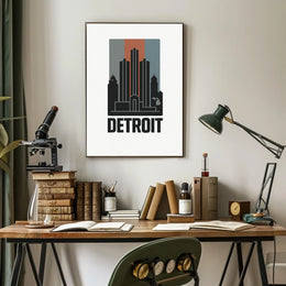 Detroit Skyline Art Poster