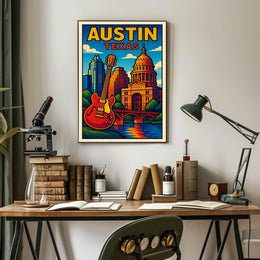 Austin, Texas Vibrant Cityscape Poster