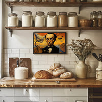 Surreal Cat and Tuxedo Man Artistic Poster