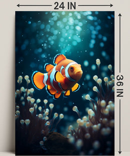 Clownfish In The Deep Poster PosterGoat