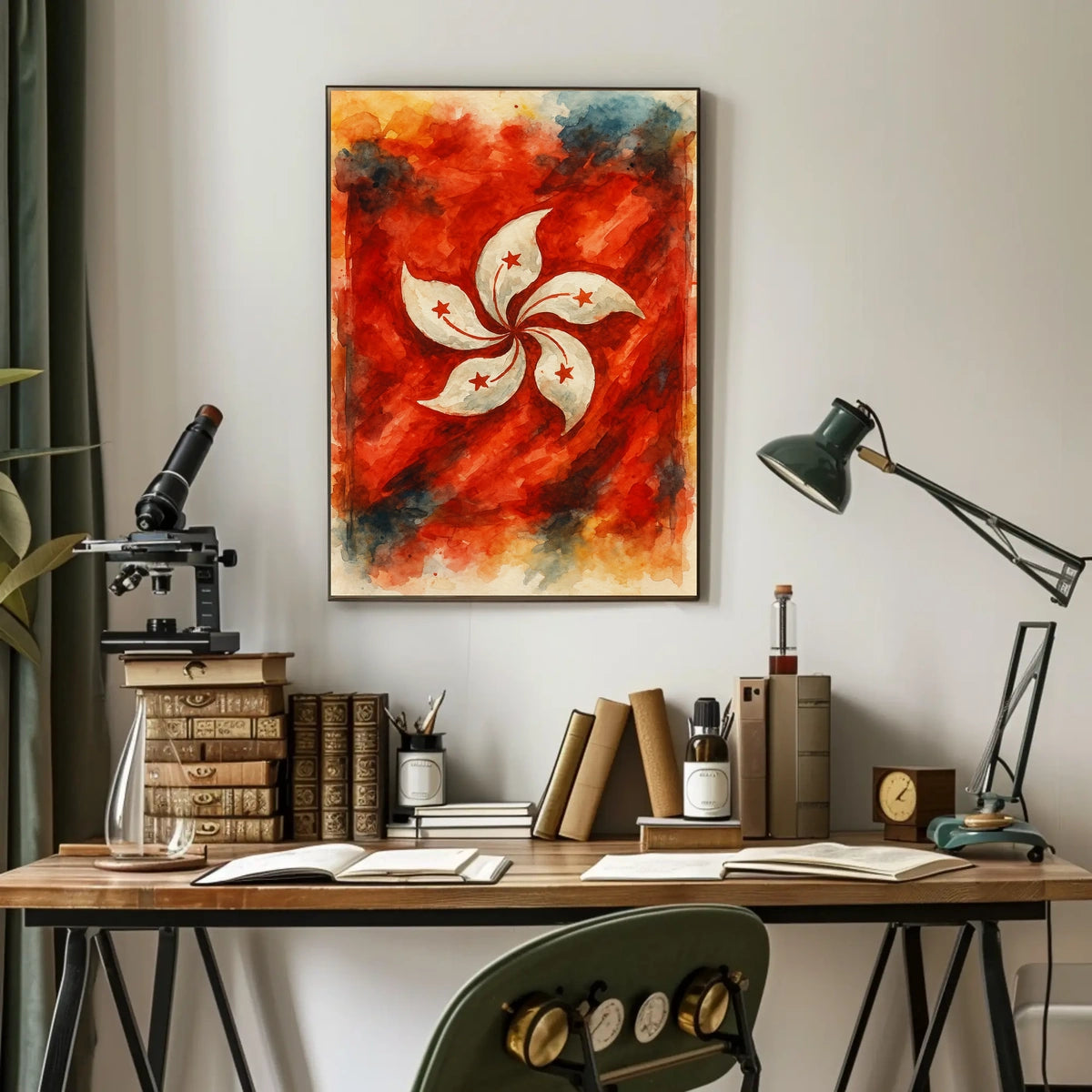 Artistic Interpretation of the Hong Kong Flag Poster