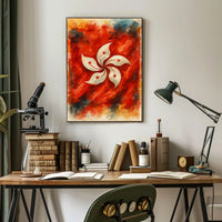 Artistic Interpretation of the Hong Kong Flag Poster