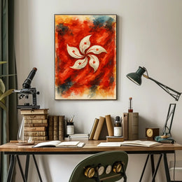 Artistic Interpretation of the Hong Kong Flag Poster