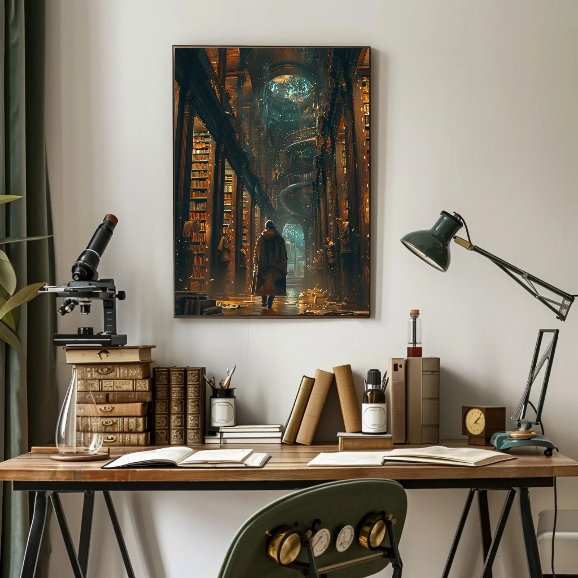 Mystical Library Adventure: Fantasy or Mythology Poster PosterGoat