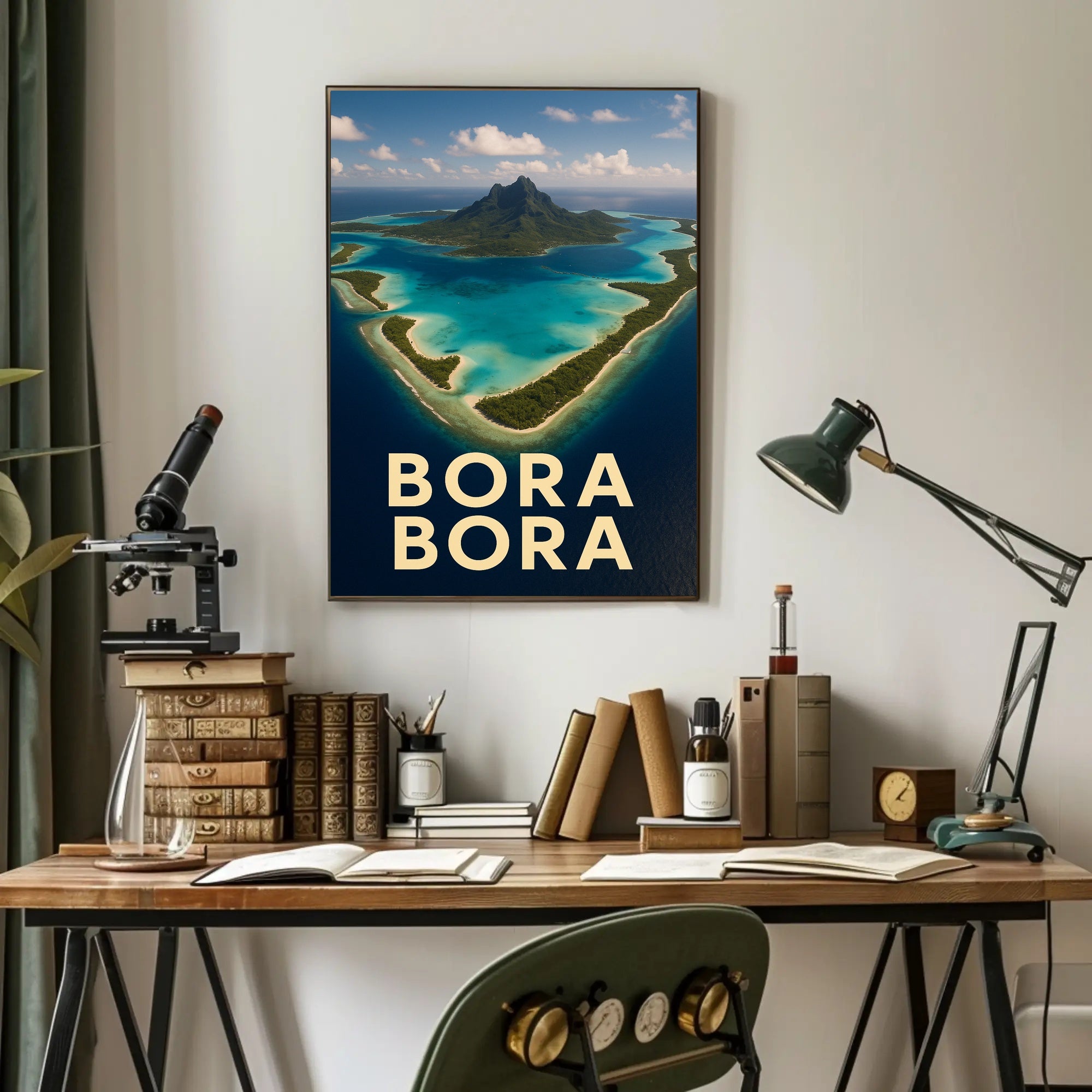 Bora Bora: Serene Aerial View Travel Poster PosterGoat