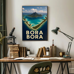 Bora Bora: Serene Aerial View Travel Poster PosterGoat