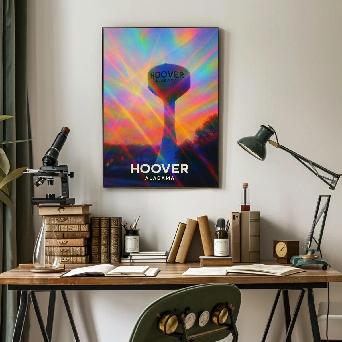 Hoover Alabama Cityscape Vibrant Landmark Wanderlust Inspired Urban Heritage Digital Painting Poster