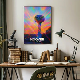 Hoover Alabama Cityscape Vibrant Landmark Wanderlust Inspired Urban Heritage Digital Painting Poster