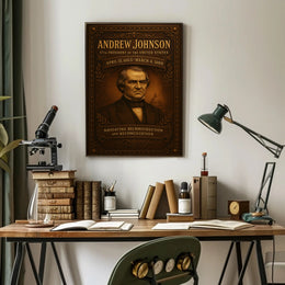 Andrew Johnson Historical Portrait Vintage Poster