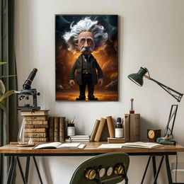 Exaggerated Scientific Genius in Fantasy World - Pop Culture Poster