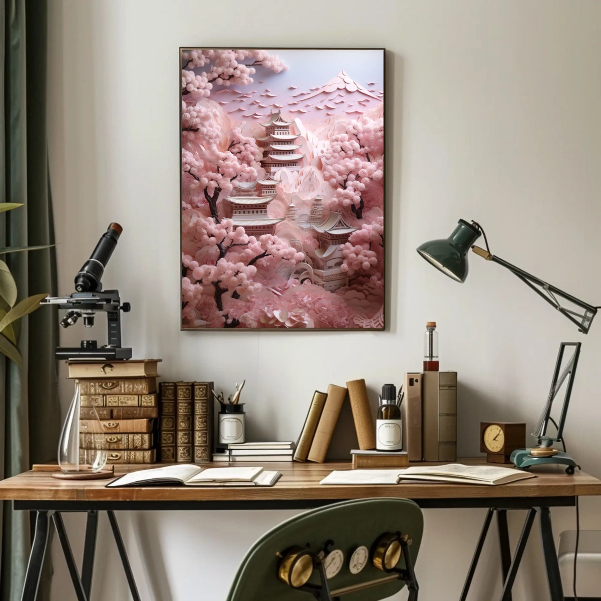 Serene Japanese Architecture in Spring, Cultural or Heritage Poster