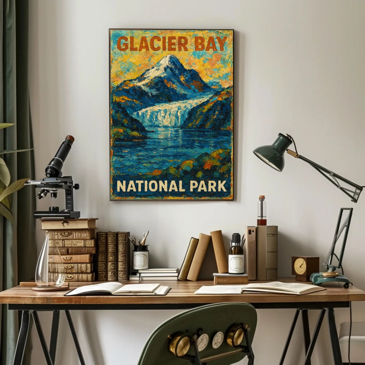 Glacier Bay National Park Scenic Vintage Wanderlust Poster