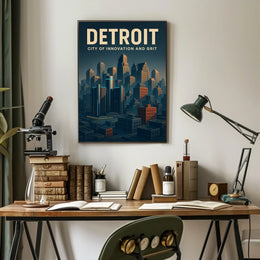 Detroit City Of Innovation And Grit Poster