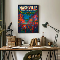 Nashville Music City Mistletoe Poster