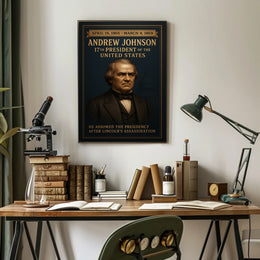 Andrew Johnson Historical Presidential Portrait Poster PosterGoat