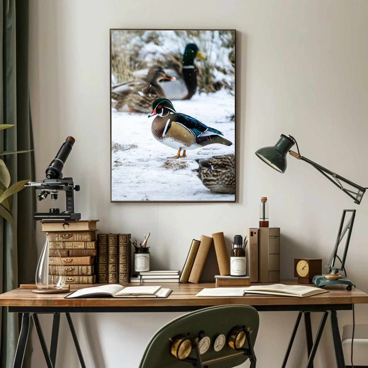 Winter Serenity Ducks In Snow Poster