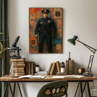 Bold Police Officer Portrait for Law, Order, and Justice Poster