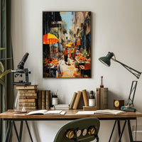 Street Market in Old Town Charm Travel Poster