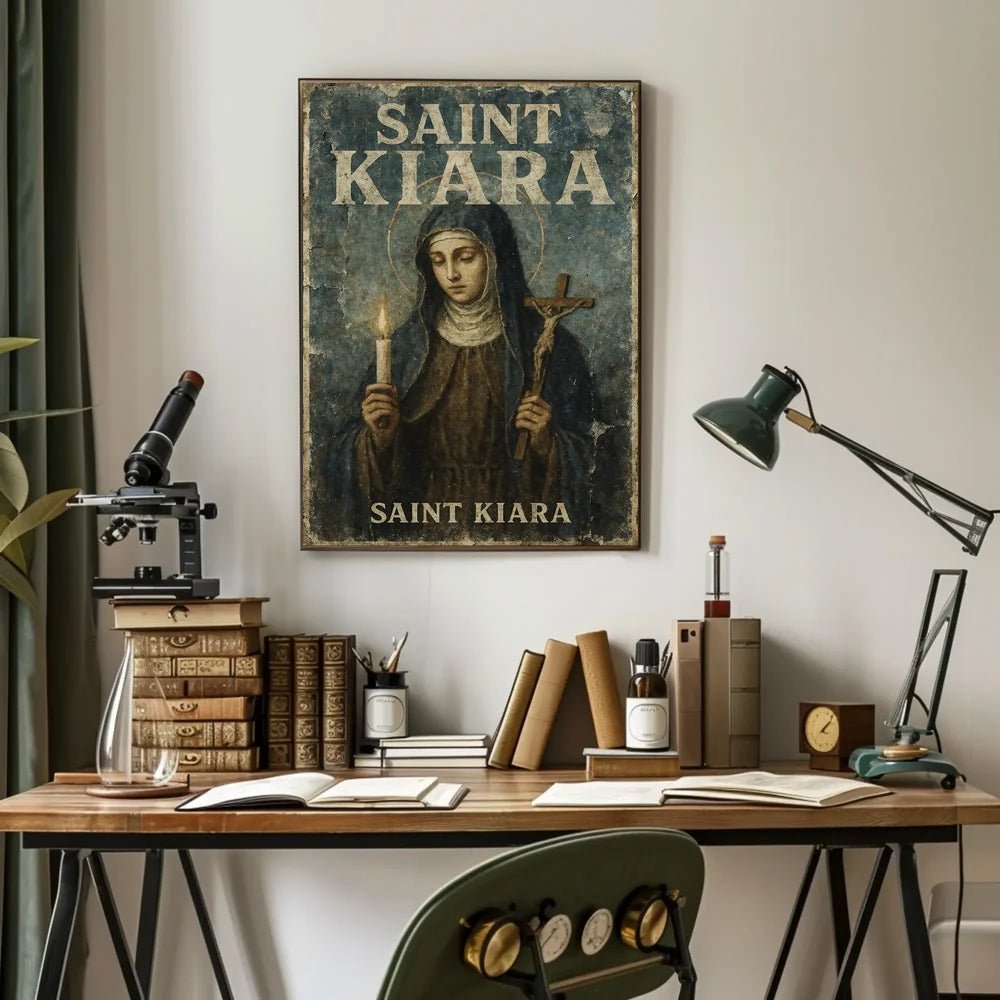 Saint Kiara: Vintage Religious Art Poster