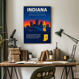 Indianapolis Skyline Travel Poster PosterGoat