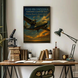 Budd RB Conestoga WWII Aircraft Vintage Poster PosterGoat