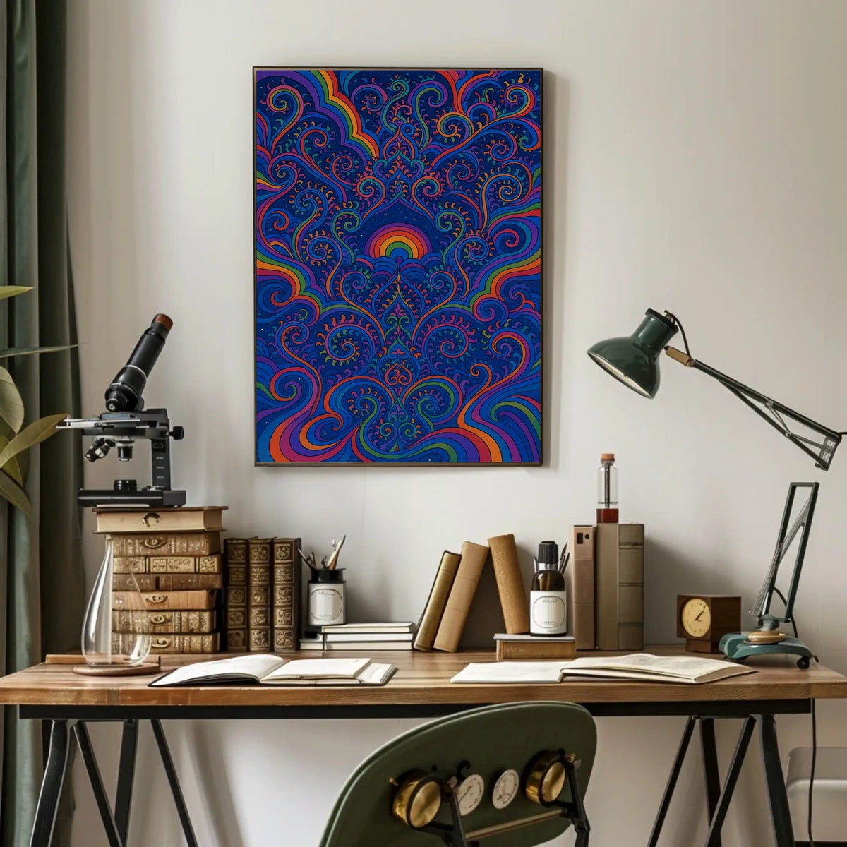 Psychedelic Swirling Patterns Retro Abstract Artistic Poster