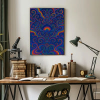 Psychedelic Swirling Patterns Retro Abstract Artistic Poster