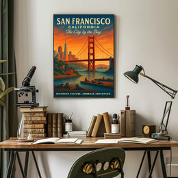 San Francisco Travel Poster Vintage City By The Bay