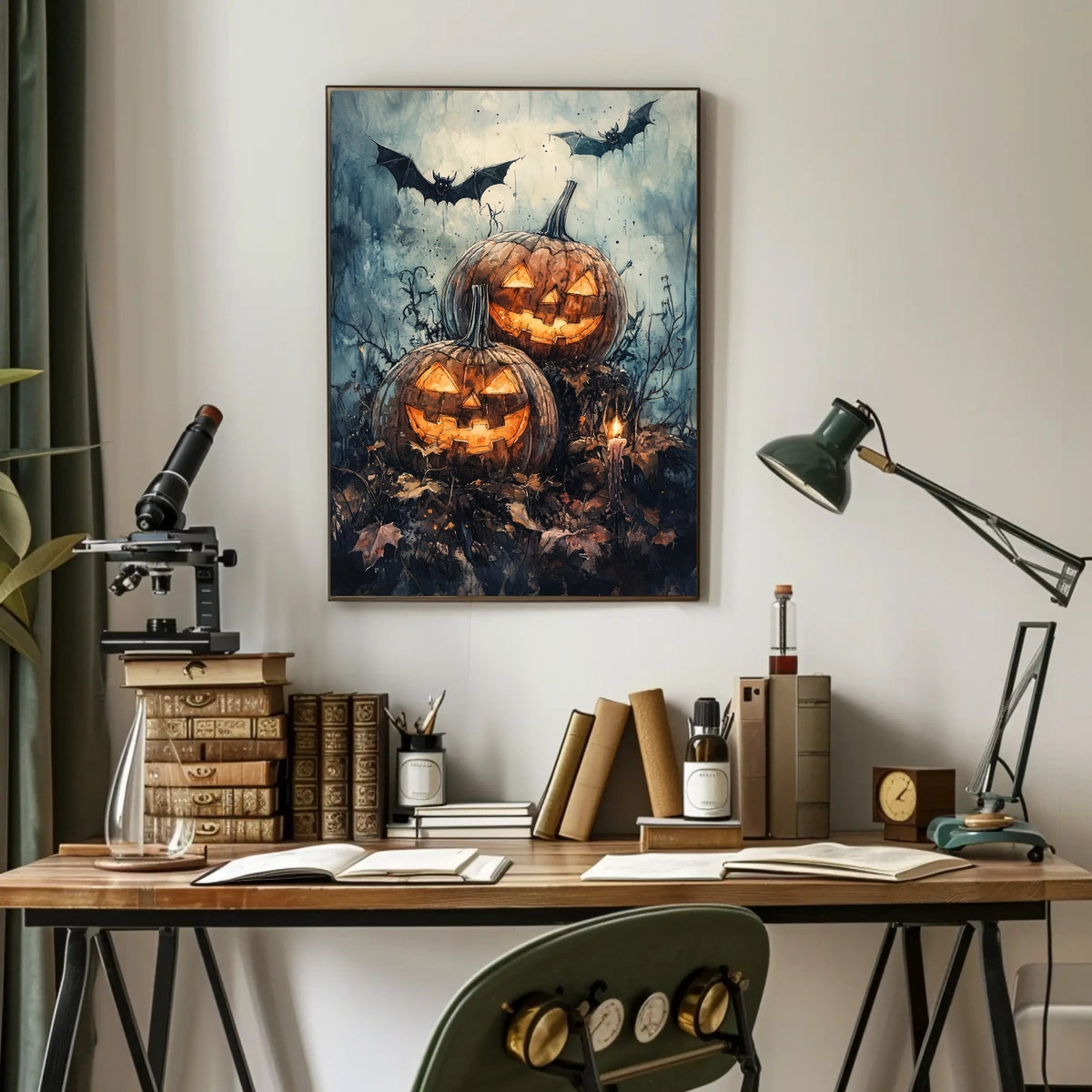 Halloween Pumpkin Glow: Abstract, Artistic, or Pop Culture Poster