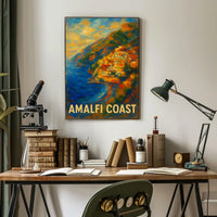 Amalfi Coast Poster Wall Art Coastal Decor Mediterranean