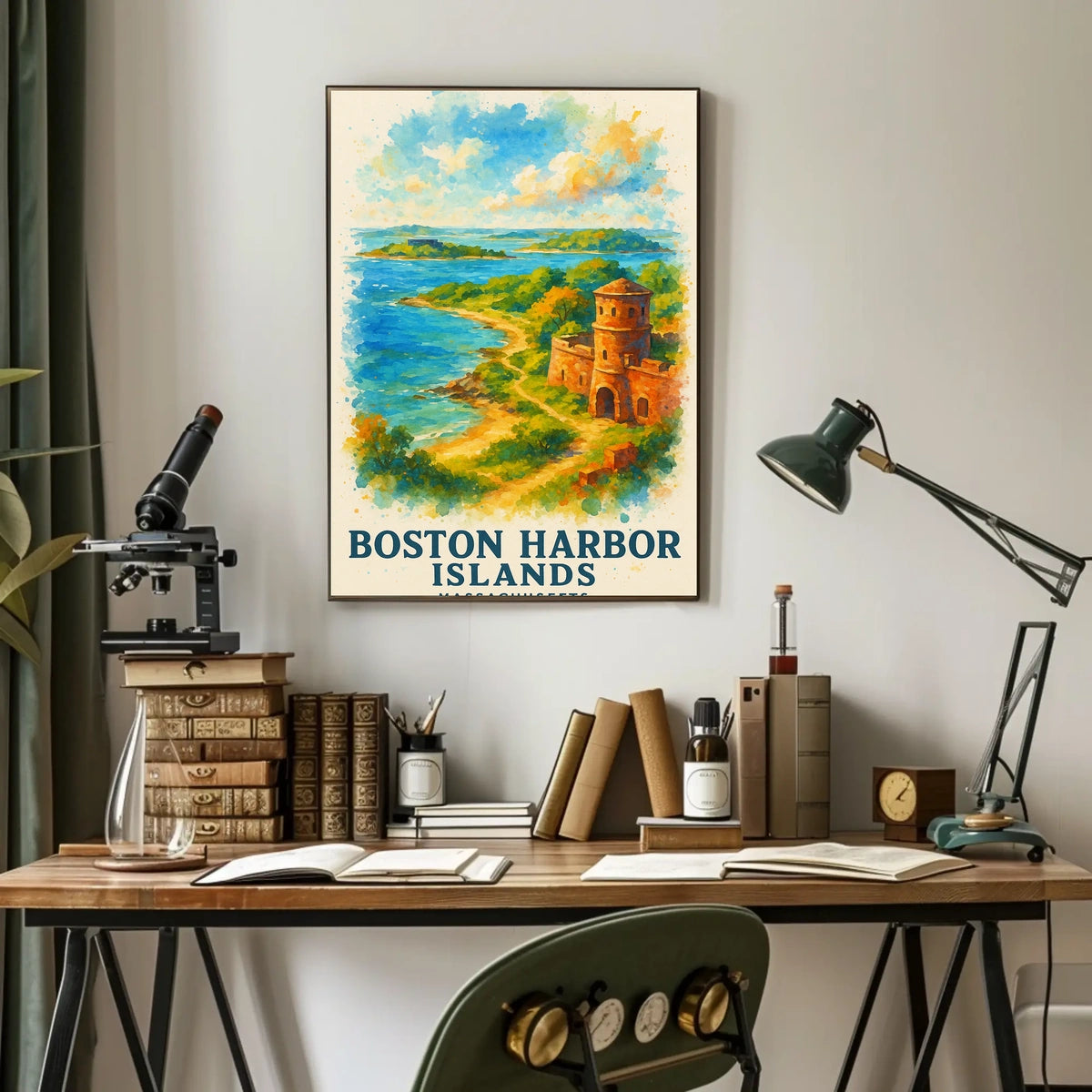 Boston Harbor Islands Vintage Travel Poster Art