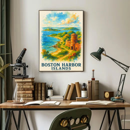 Boston Harbor Islands Vintage Travel Poster Art