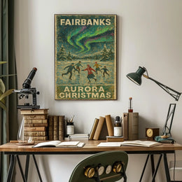 Fairbanks Aurora Christmas Poster