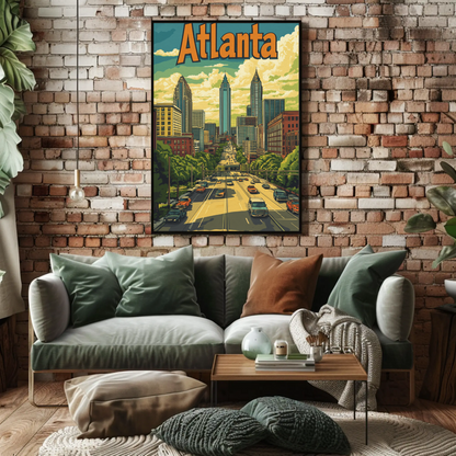 Atlanta Georgia Skyline Vintage Poster