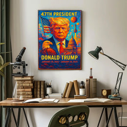 Donald Trump Torchbearer Liberty Patriotic Icon Pop Art Vibrant Leadership Poster