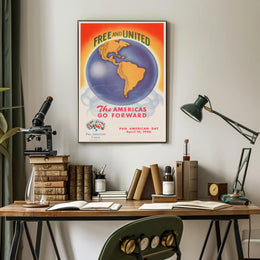 Free and United: Pan American Day Poster PosterGoat