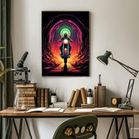 Journey Through the Neon Tunnel Poster